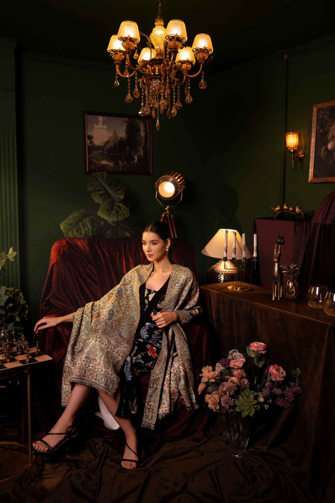 Faux Pashmina Paisley-Print Traditional Kalamkari Shawl for Women | Full Size, Extra Soft